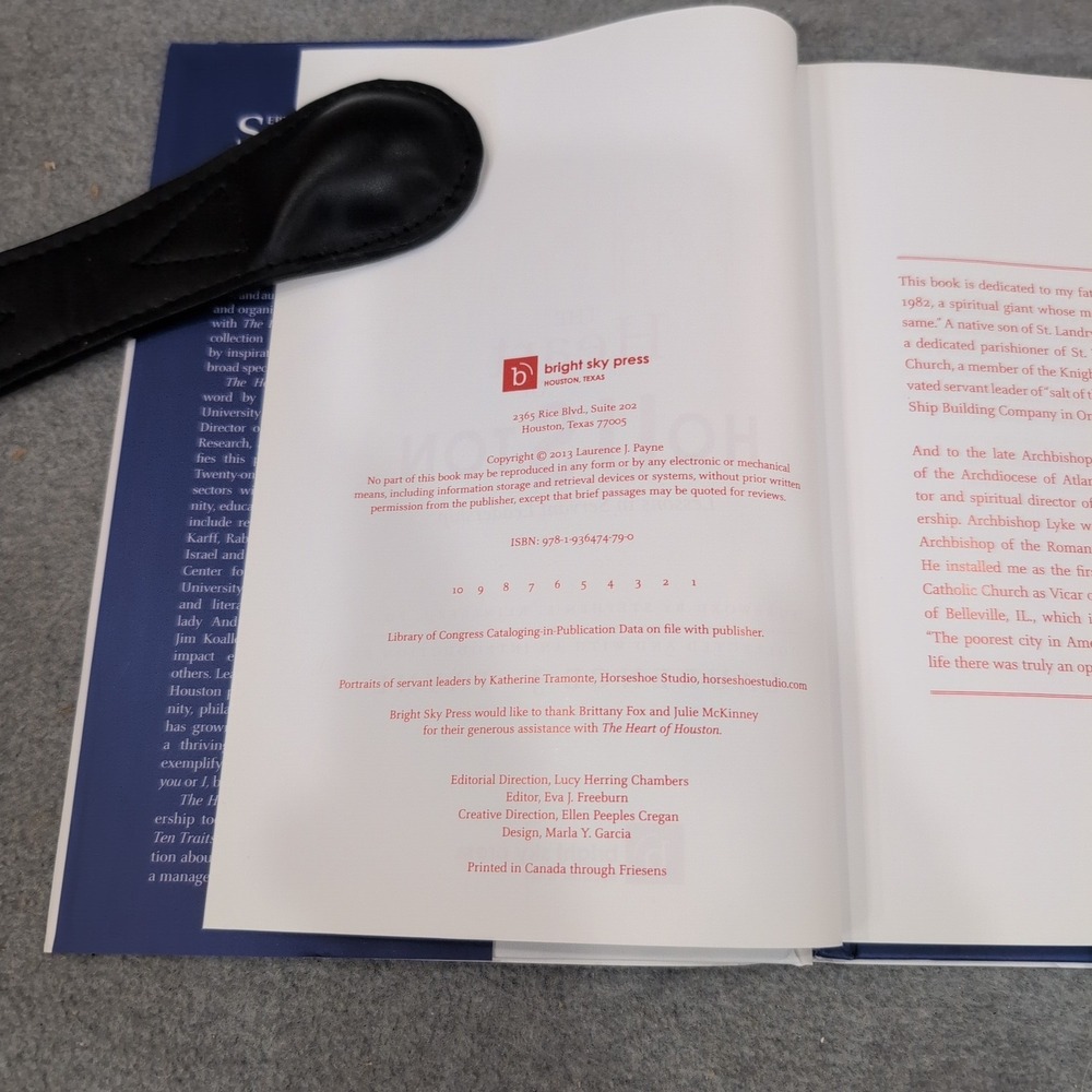 The Heart of Houston Lessons in Servant Leadership Laurence J Payne Hardcover - Picture 3 of 3